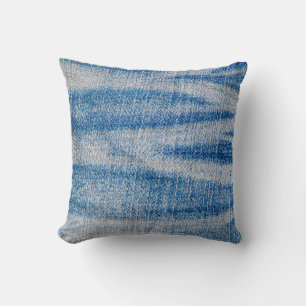Coussin Tissu de jean bleu, arrière - plan textile