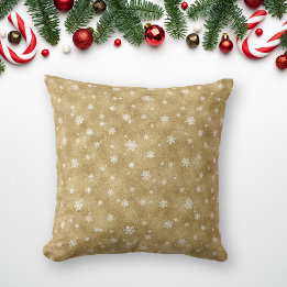 Coussin Tissu de jet élégant avec étoiles et flocons de ne