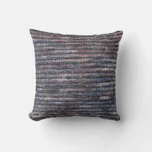 Coussin Tissu de raphia à fausse trame de raisin bleu