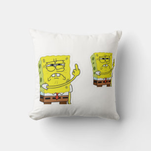 Coussin Tissu décoratif de personnage d'éponge jaune grinc