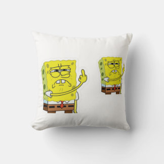 Coussin Tissu décoratif de personnage d'éponge jaune grinc