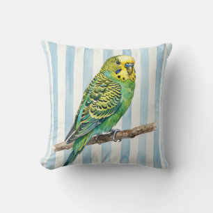 Coussin Tissu d'oreiller aquarelle de perruche pour maison