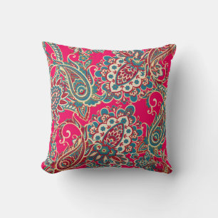Coussin Tissu floral avec motif en cachemire