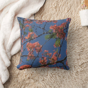 Coussin Tissu floral, bleu