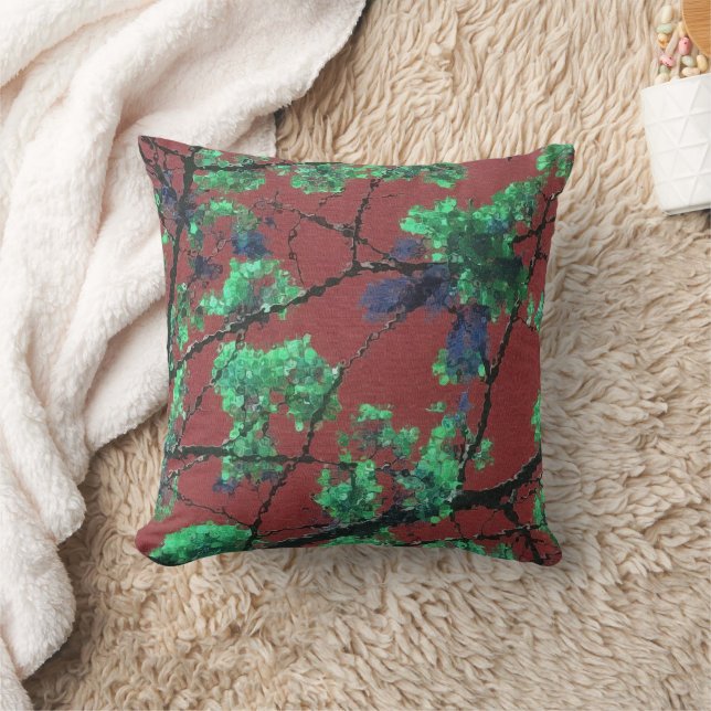 Coussin Tissu floral, rouge (Couverture)
