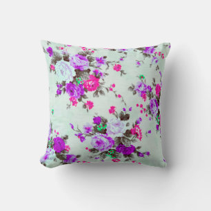 Coussin Tissu floral vintage, Fragment du rétro coloré