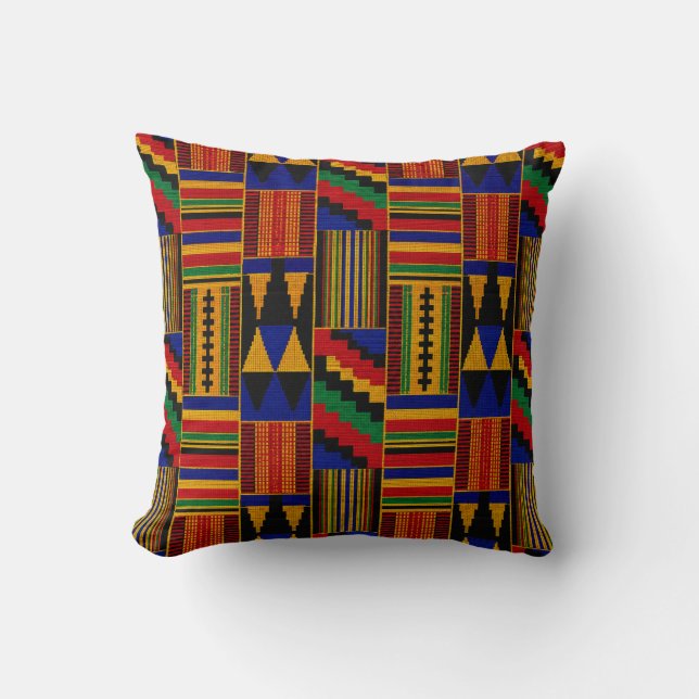 Coussin Tissu Kente de style africain (Recto)