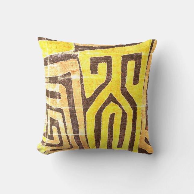 Coussin Tissu Kuba Fatigue • Conception de l'héritage afro (Recto)