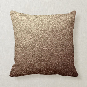 Coussin Tissu métallique tendance Patina Texture en cuir