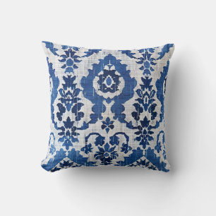 Coussin Tissu Motif Ikat