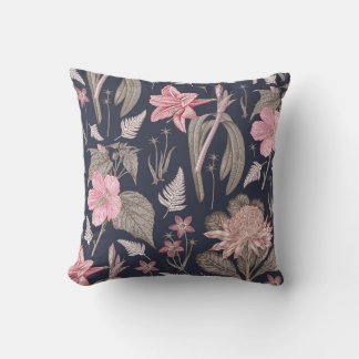 Coussin Tissu motif sans couture. Set Amaryllis Waratah Hi