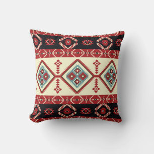 Coussin Tissu natif. Kilim de conception géométrique. Trib