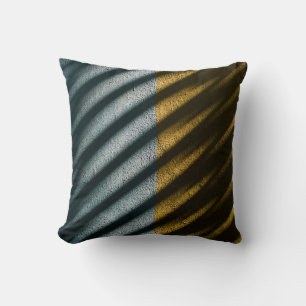 Coussin Tissu rayé noir et brun