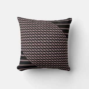 Coussin Tissu rayé rose et noir