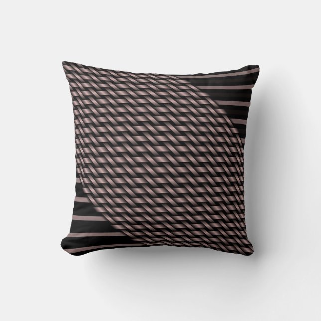 Coussin Tissu rayé rose et noir (Recto)