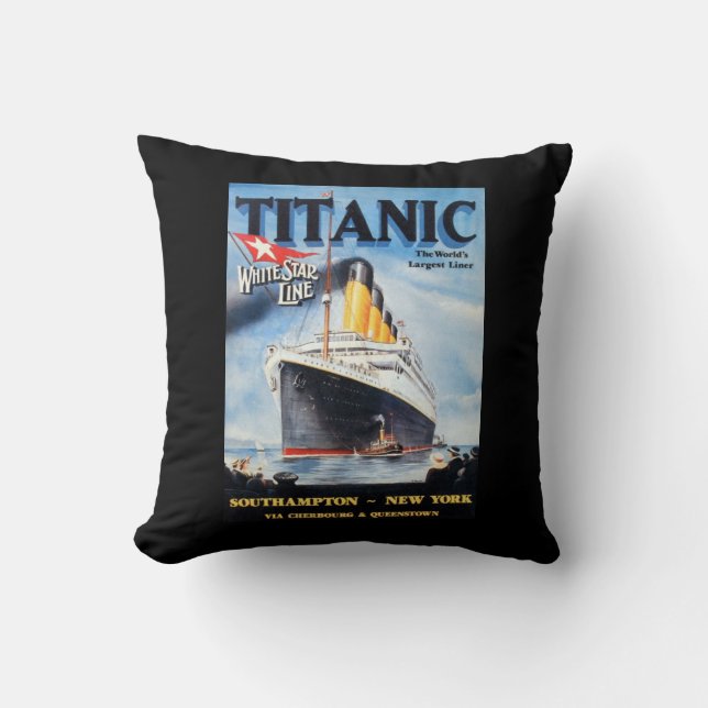 Coussin Titanic White Star Line - Le plus grand Liner du m (Recto)