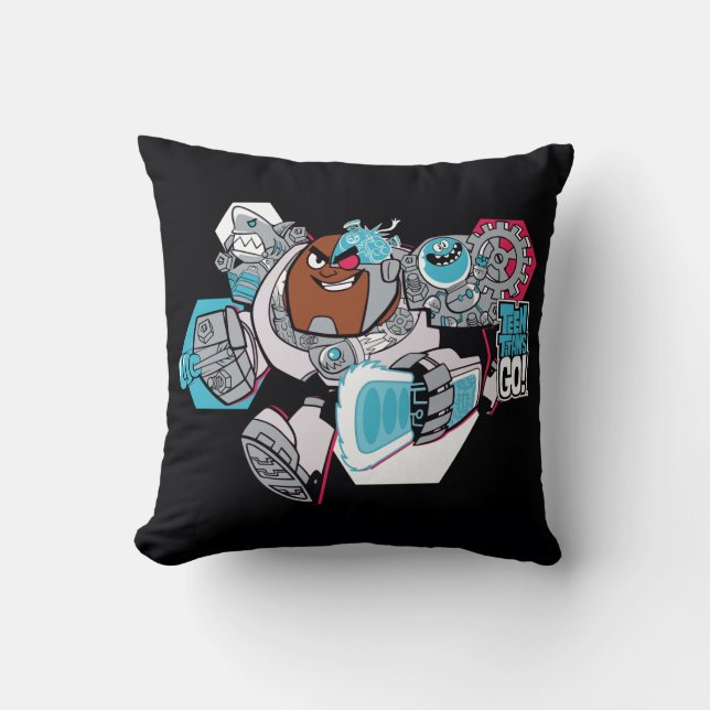 Coussin Titans Ados, allez ! | Graphique Arsenal de Cyborg (Recto)