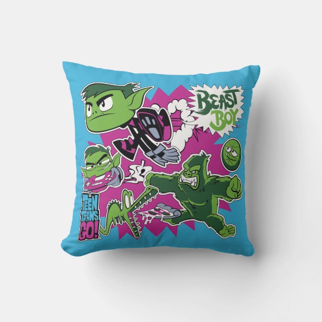 Coussin Titans Ados, allez ! | Les Shapeshifts Beast Boy (Recto)