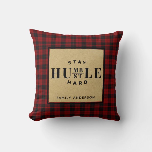 Coussin TITRE DE Jouet Restez Humble Hustle Dur Personnali (Recto)