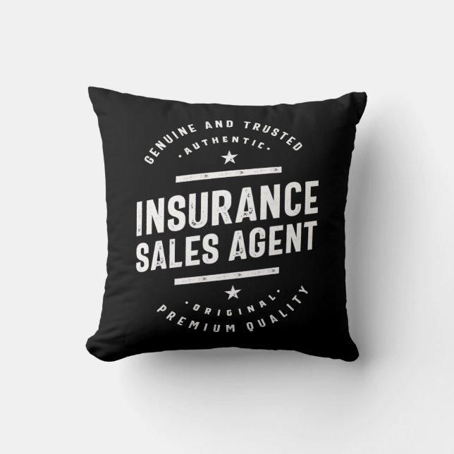 Coussin Titre du travail de l'agent de vente d'assurance (Recto)