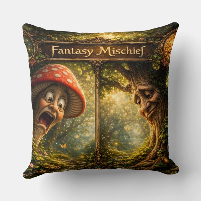Coussin Titre fantaisie espièglerie enchantée (Verso)
