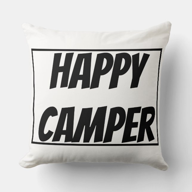 Coussin Titre : Joyeux Campeur Drôle de Camping Aventure E (Recto)