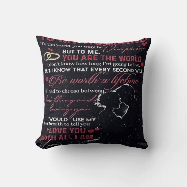 Coussin To My Husband Letter | Cute Present | (Recto)