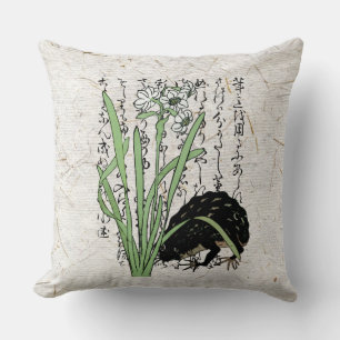 Coussin Toad de grenouille botanique japonaise du XVIIIe s