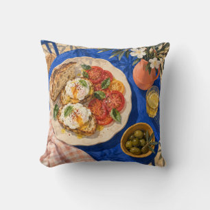 Coussin Toast aux œufs Branche d'olivier Petit déjeuner mé