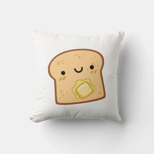 Coussin Toast de beurre Cute Kawaii (Recto)