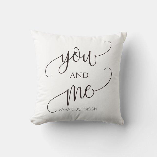 Coussin toi et moi, cadeau mariage personnalisé (Recto)