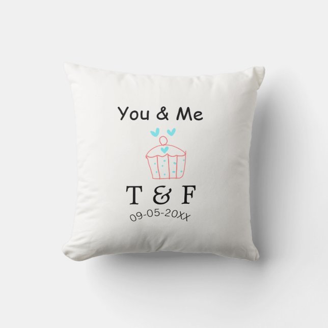 Coussin Toi et moi gâteau de cupcake rouge saint-valentin  (Recto)