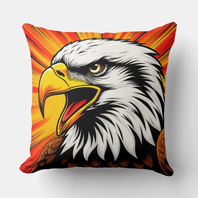Coussin Toile American Eagle – Cadeau de liberté (Recto)