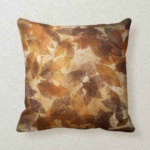 Coussin Toile beige Brown d'automne de feuilles d'or