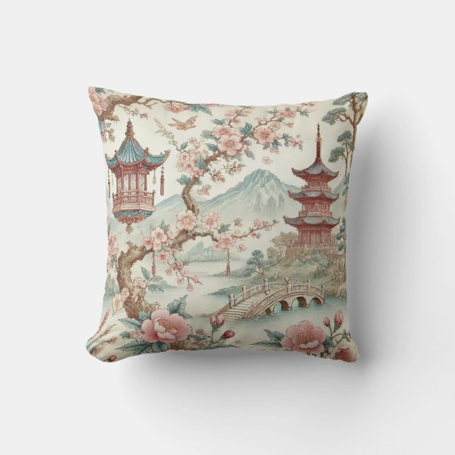 Coussin toile chinoise vintage (Recto)