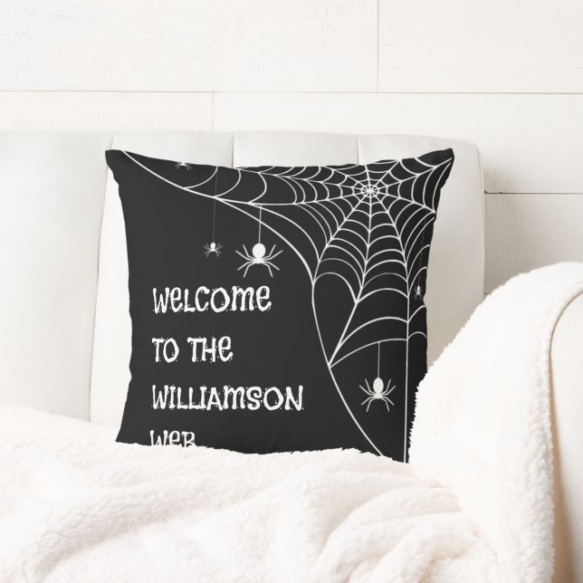 Coussin Toile d'araignée de bienvenue Halloween (Créateur téléchargé)
