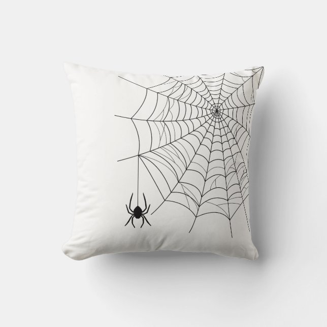 Coussin Toile d'araignée minimale et araignée suspendue Ha (Recto)