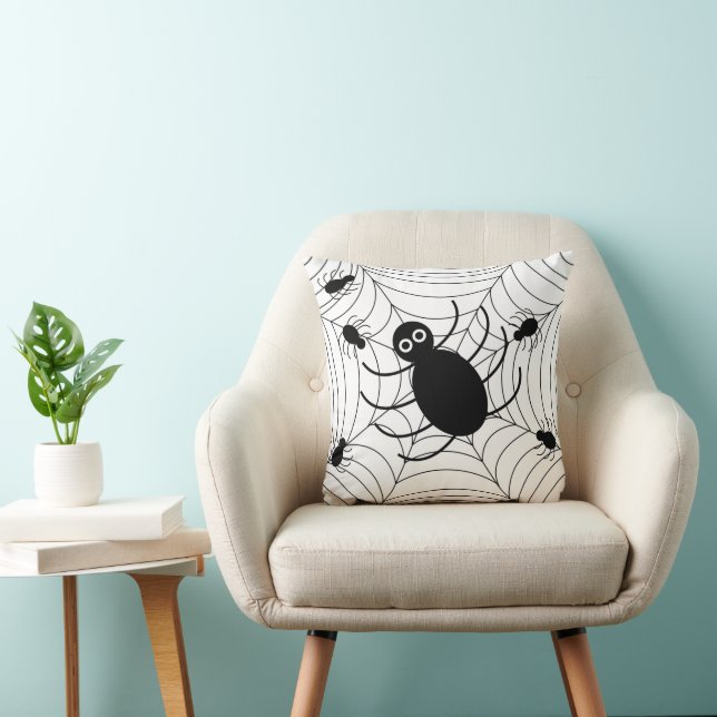 Coussin Toile d'araignée noire (Chaise)