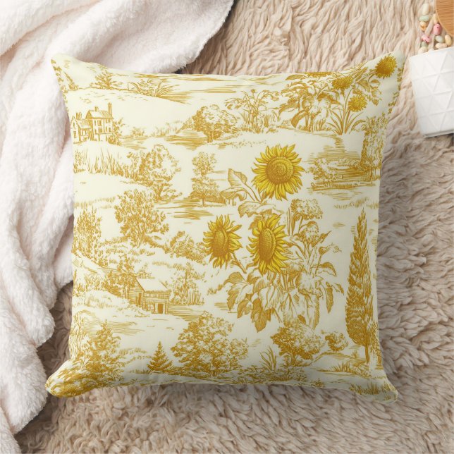 Coussin Toile de campagne au tournesol rustique dans des t (Couverture)