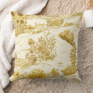 Coussin Toile de Campagne Tournesol Vintage Jaune (5)