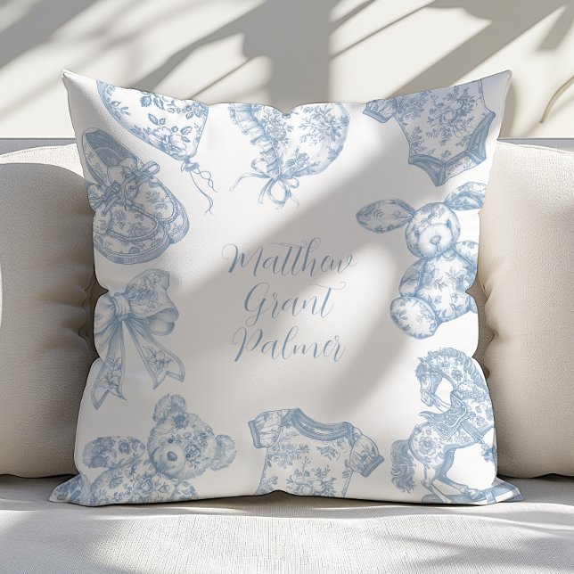 Coussin Toile de Jouy Baby Boy (Créateur téléchargé)