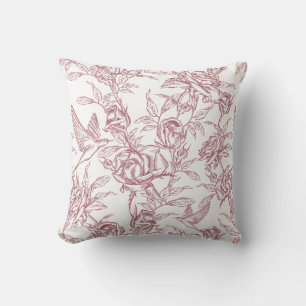Coussin Toile de Jouy rouge