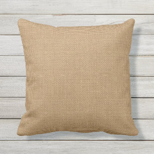 Coussin Toile de jute - carreau