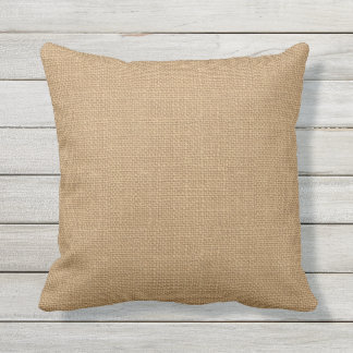 Coussin Toile de jute - carreau