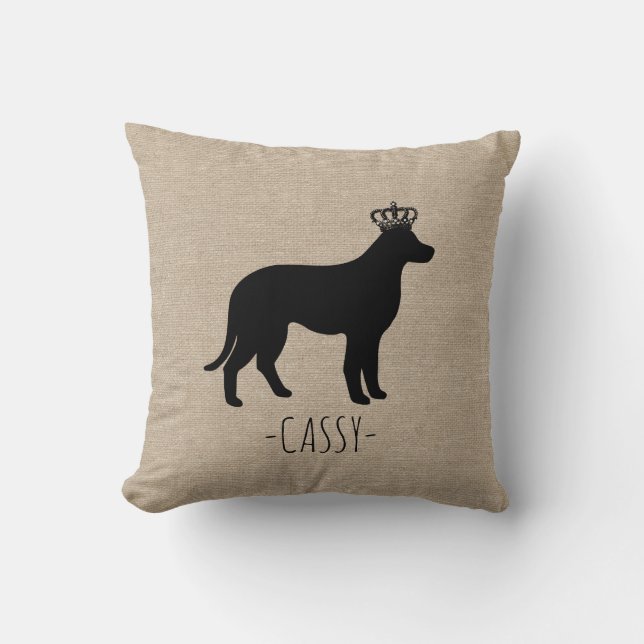 Coussin Toile de jute nommée d'or faite sur commande de (Recto)