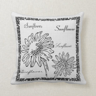 Coussin Toile de jute vintage moderne de blanc de