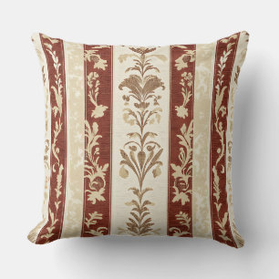 Coussin Toile de pays français en terre cuite à motif flor