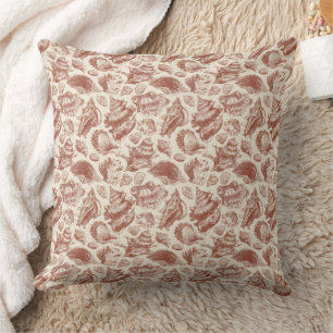 Coussin Toile de style vintage côtier aux tons chauds de l