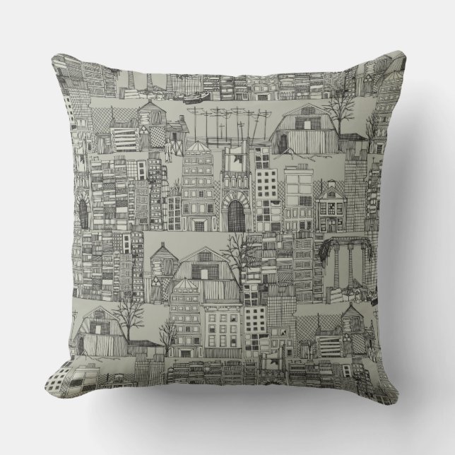 Coussin toile dystopique mono (Recto)