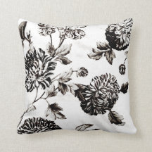 Toile florale de l'ancien blanc et noir n° 2